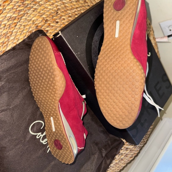 Cole Haan Bright Red Patent Lace-Up Sneakers - Picture 4 of 5